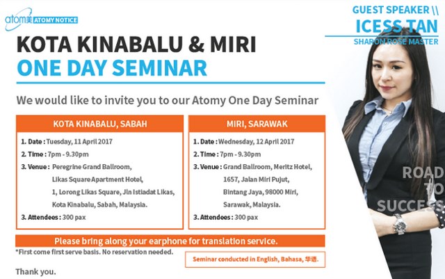 Atomy One Day Seminar April 2017 Online Sabah